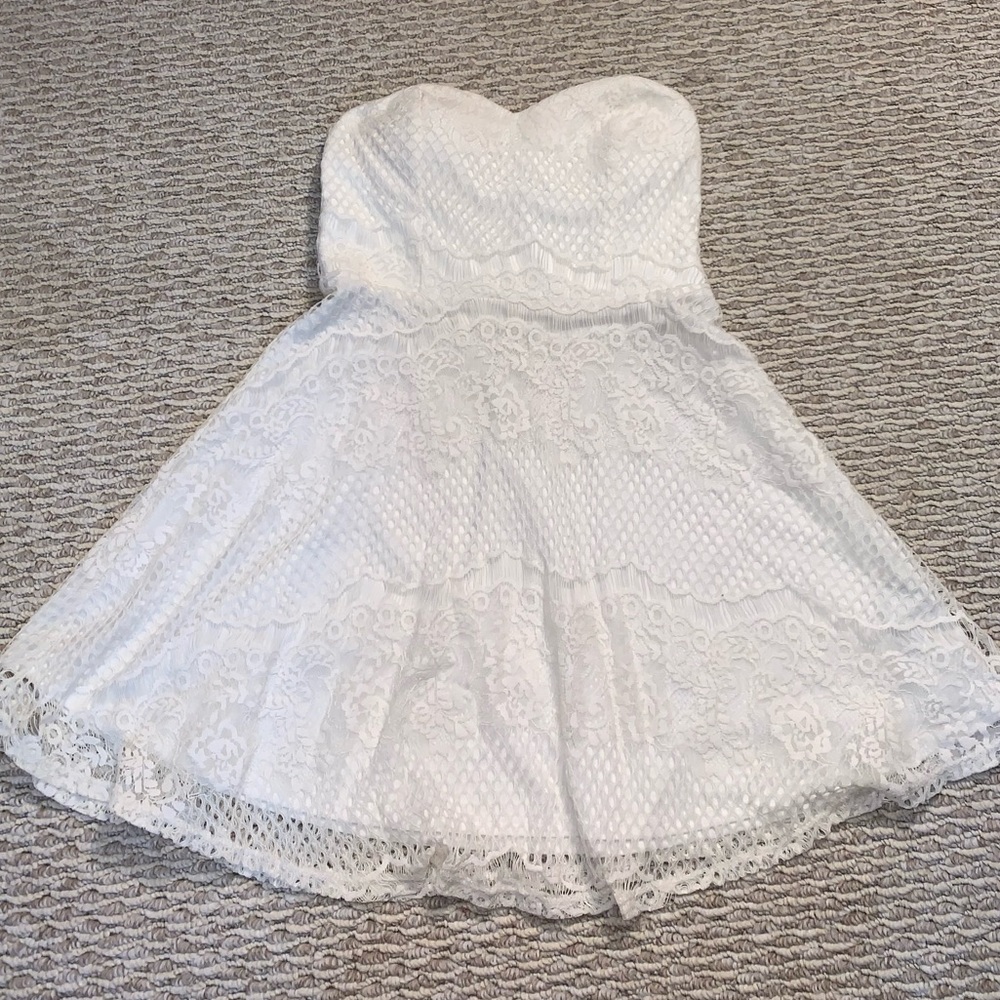 forever 21 strapless white dress